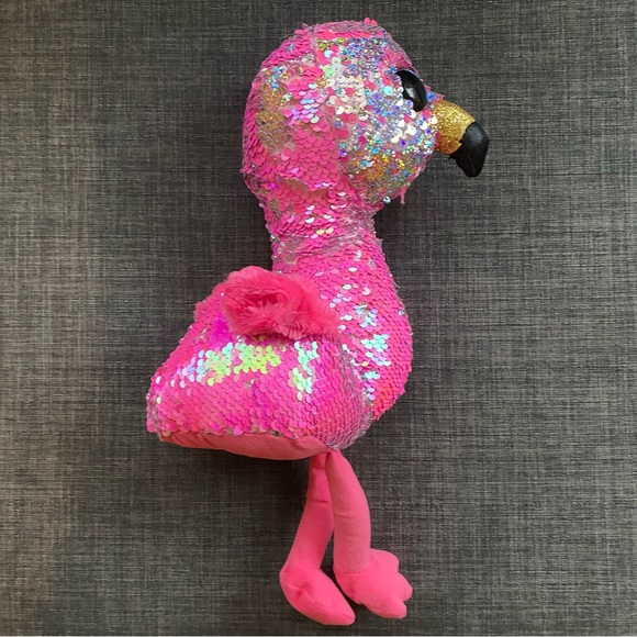 TY Flippables Sequin Plush - PINKY the Flamingo 17” - Picture 4 of 7
